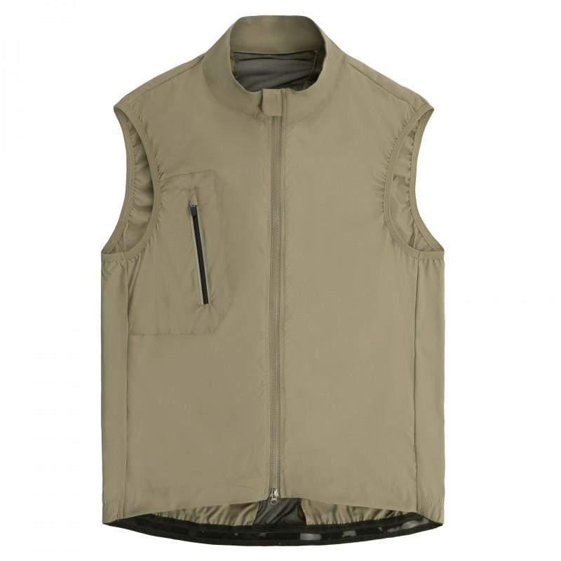Mens Cycling Vest Jacket Lightweight Windproof Waterproof Bike Outerwear With Dual Zipper Pockets Breathable Back Mesh