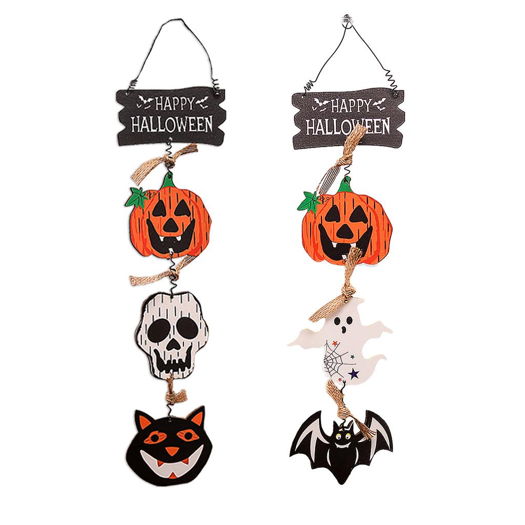 Halloween Front Door Hanging Pumpkin Witch Ghost Flags Sign For Halloween Home Haunted House Door Decorations,Halloween home decoration