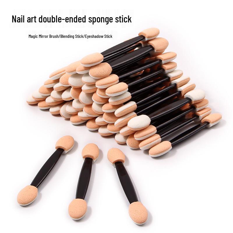

Portable Double-Headed Eyeshadow Brush - Short Handle, Latex Sponge, Makeup Tool
