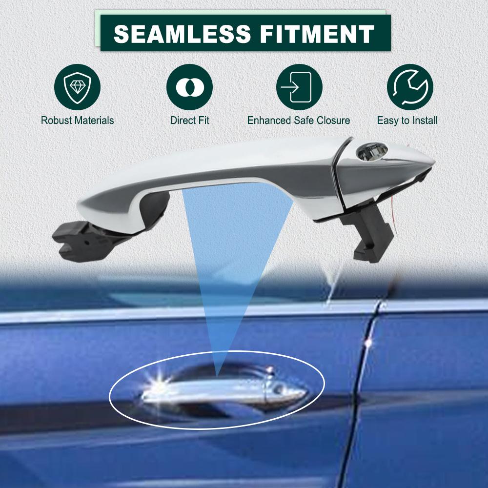 Chrome Car Outside Exterior Door Handle Without Smart Key Entry for Honda Accord 2013-2017 Pilot 2015- Front Left Right Front Left Driver