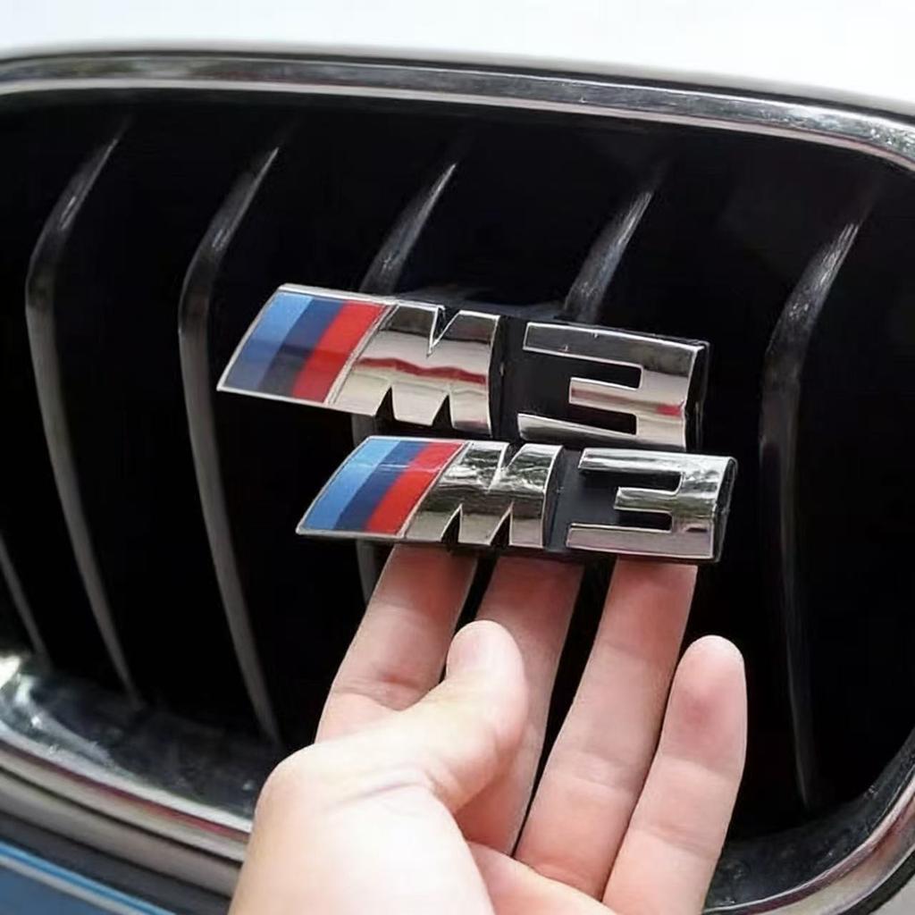 CVB13 10.5x2cm Applicable To the Modification of ABS Badge In the Front Grille of BMW M1 M2 M3 M4 M5 M6 M7 M8 New Gray Badge.