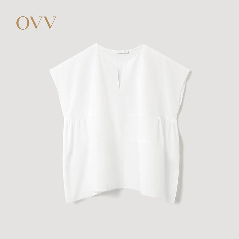 OVV Lace V-Neck Short Sleeve Casual Shirt M