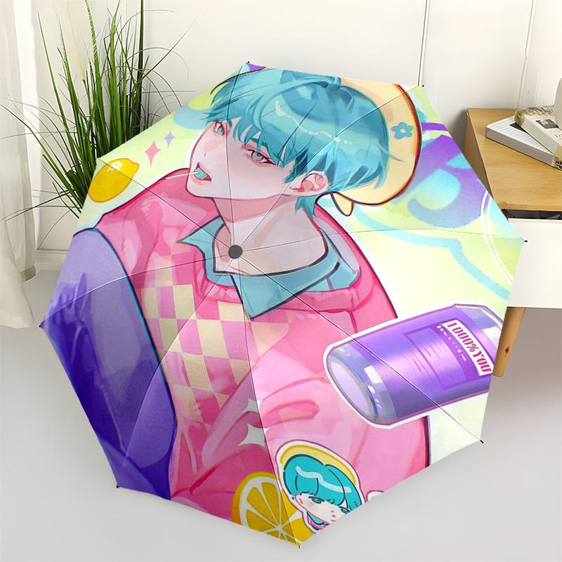 

1pc 1000% YOU Outdoor Umbrella - Automatic Opening/Closing, Portable Tri-Fold Design with 8-Bone Iron Frame, Perfect for Fans, Travelers, Daily