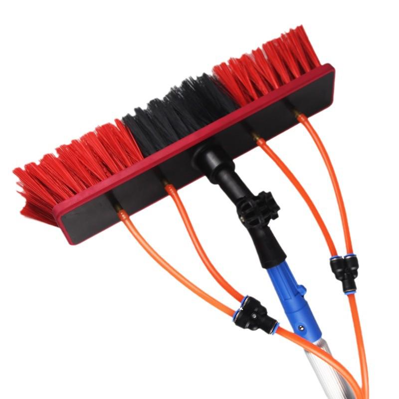 Portable Telescopic Solar Panel Cleaning Brush with Water Flow