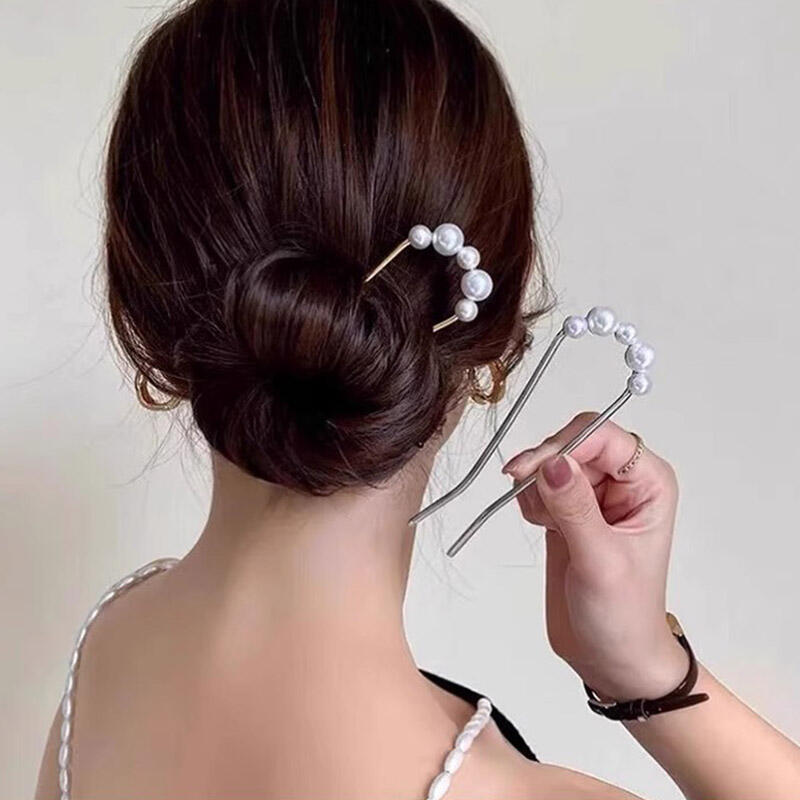 Perlen Haarspange Hochsteckfrisur U-förmige Haarnadel DD-13087