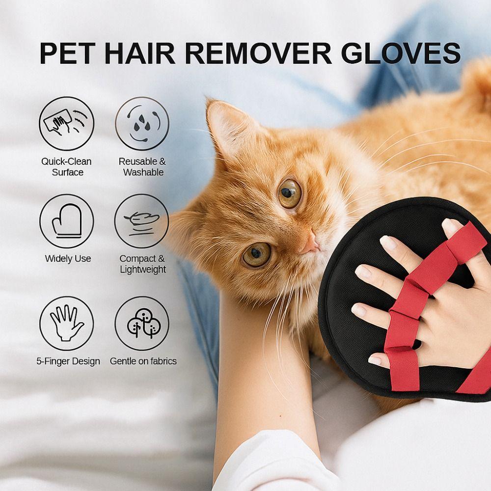 High Quality Two-way Pet Hair Removal Gloves Reusable Anti-slip Pet Grooming Gloves Mesh Cloth Washable Static Hair Remover Home