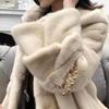 Winter new velvet imitation mink coat women's age-reducing hooded imitation fur coat women's medium and long trendy