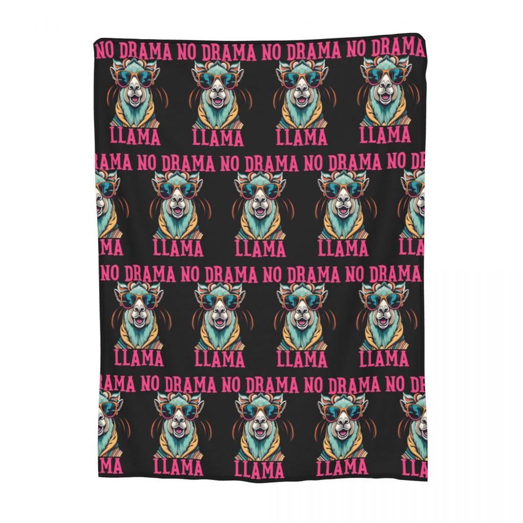 No Drama Llama  Blanket Soft Warm Flannel Throw Blanket Plush for Bed Living room Picnic Travel Home Couch