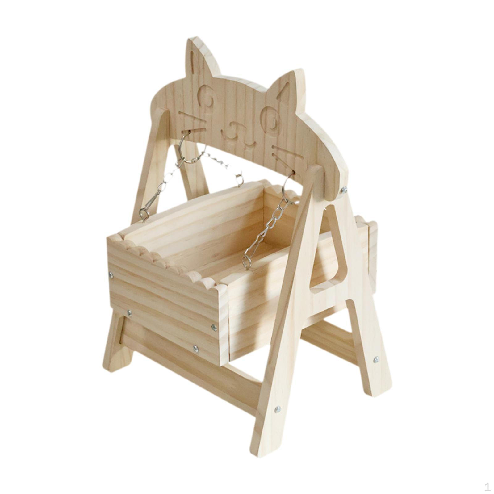 

Wood Chinchilla Toy Hammock Hamster Swing Resting Areas Hanging Bed for Pet