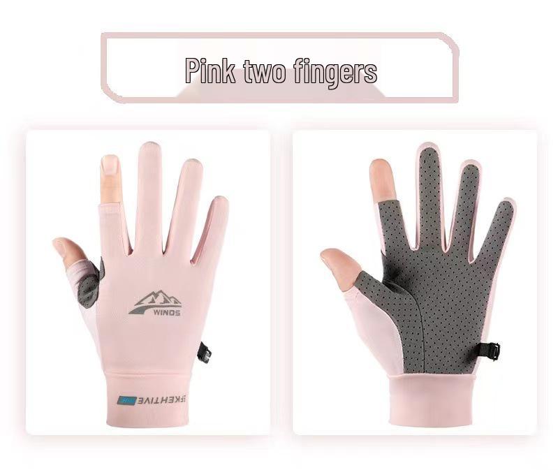 Bezprsté rukavice z ledového hedvábí - Unisex, Tenké, Protiskluzové, Chránící před sluncem pro letní cyklistiku, řízení a rybaření