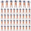 50 Pcs Mini Astronaut Figurines Miniature Astronaut Toys for Kids Rubber Tiny Spaceman Cake Topper Space Party Favors for Birthday Astronaut Gifts