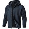 Men's Solid Color Lightweight Hooded Sweatshirt Full Zip Sweatshirt Casual Jacket Jacket