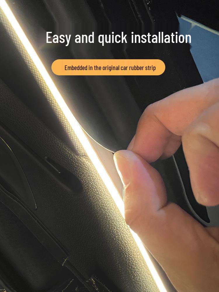 Car Trunk Ambient LED Light Strip: No Wiring, Automatic Induction Tail Box Decoration.