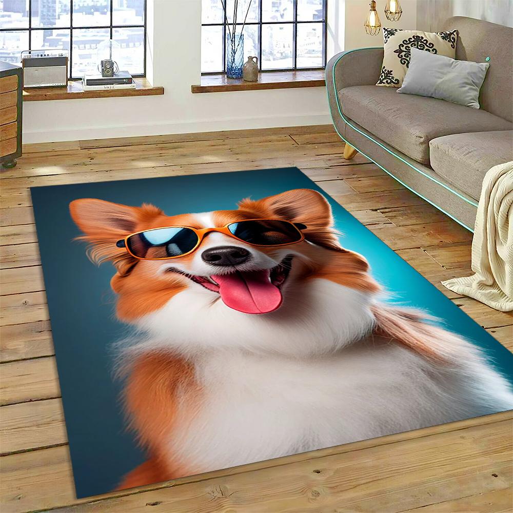 Cute Dog Cartoon Samoye,Chihuahua,Koki Pomeranian Husky Carpet Rug for Home Living Room Bedroom Sofa Doormat Decor,kid Non-slip