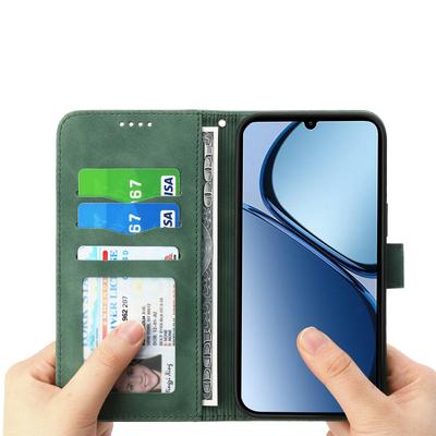 DIERFENG DF-03 Für Realme 14 5G Hülle Linienprägung Brieftasche Leder Handyhülle