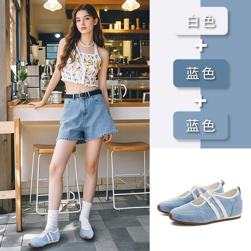 Inner height increase 2.5cm leather Mary Jane shoes women's summer new flat bottom shallow mouth versatile women's shoes