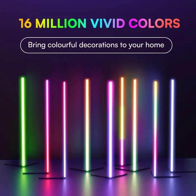 Xiaomi RGB LED Floor Lamp, LED Corner Lamp Works Smart Modern Floor Lamp with Music Sync and 16 Million DIY Colors Floor Lamp