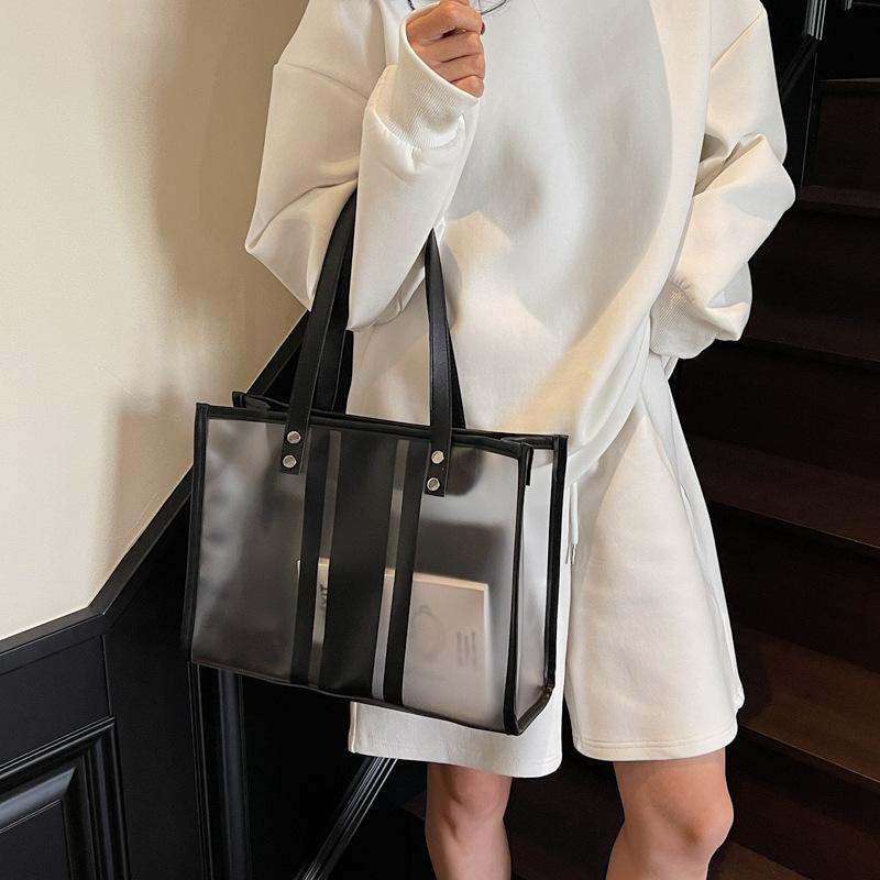 Transparent Large-capacity Shoulder Bag Women's New Jelly Mother Bag Popular Versatile Handbag Tote Bag