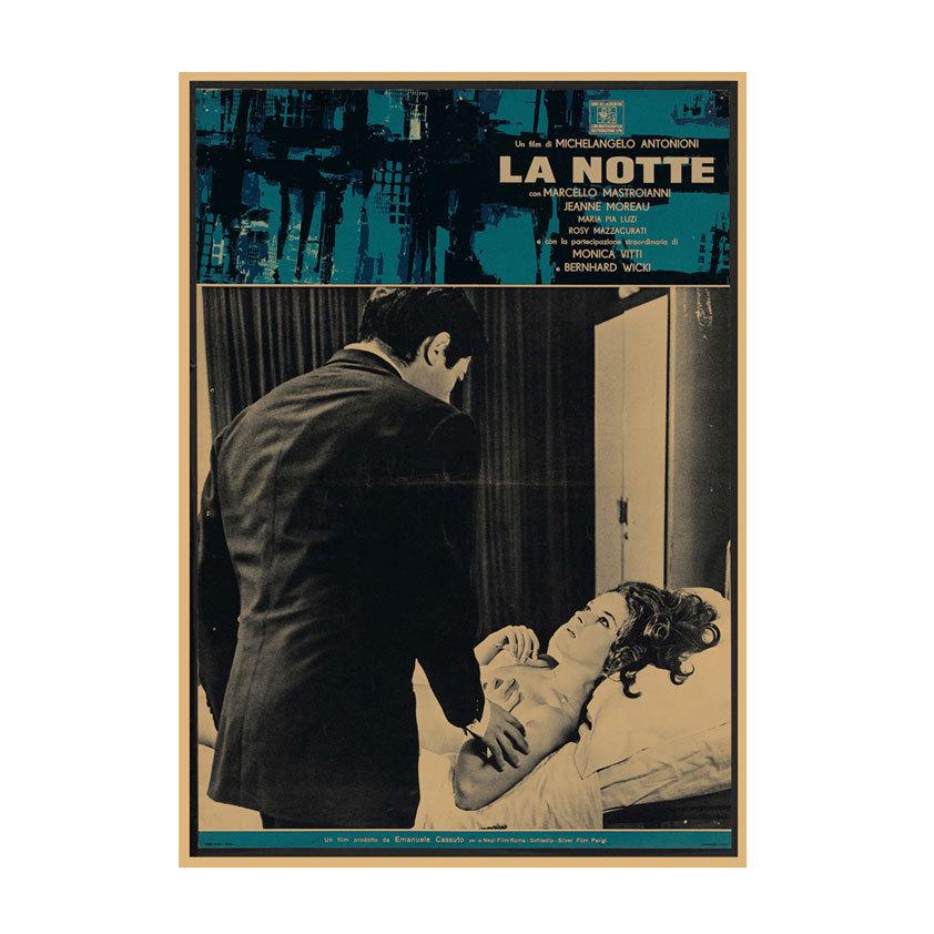 

Retro Italian Movie Night Poster for Bar, Cafe, or Bedroom Wall Decor 29.7X42cm (A3 size)