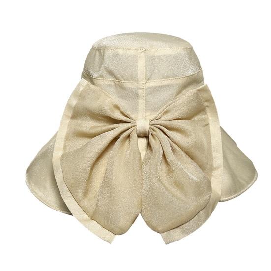 Fisherman Hat Three-Dimensional Large Bow Mesh Fabric Full Face Sun Protection Hat