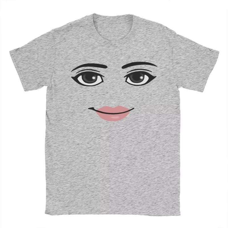 High Quality Novelty Robloxs Woman Face Game Meme Graphic T Shirts Men Women Fashion Short Sleeve T-shirts Unisex Cotton Tops