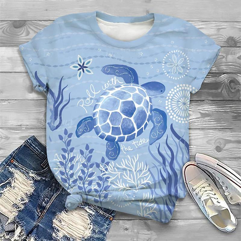 

Футболки с 3D-принтом Женская мода Уличная одежда Повседневная футболка с круглым вырезом и коротким рукавом Женская одежда 6XL