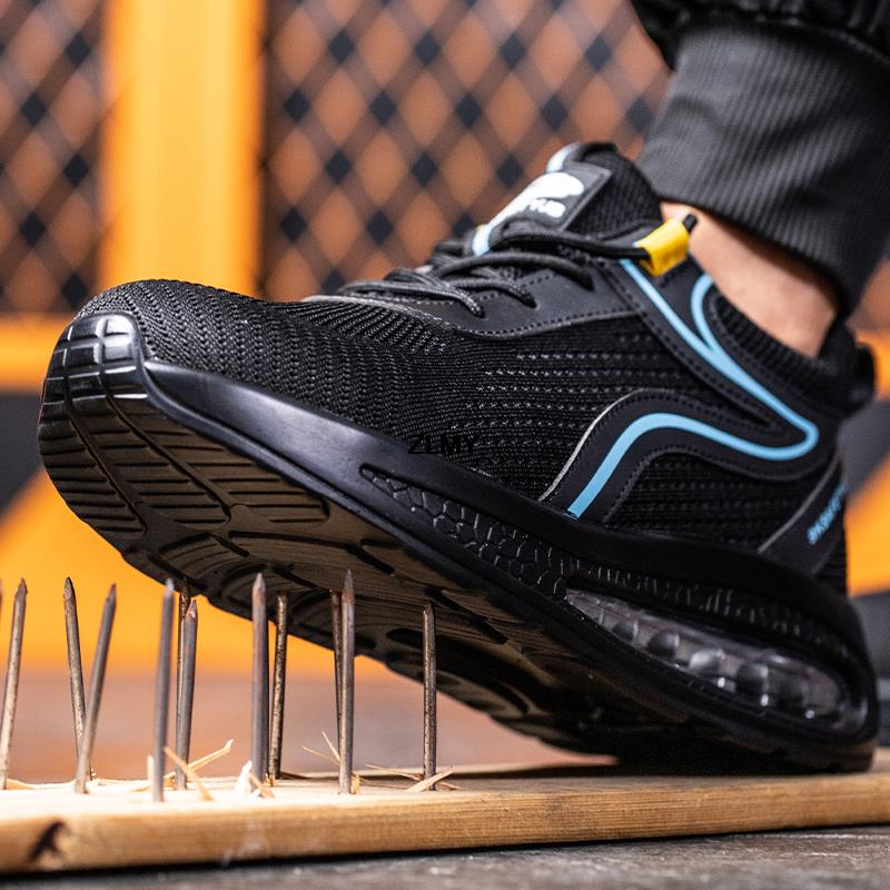 Breathable Steel Toe Safety Shoes for Men Work Puncture Proof Sport Sneakers Construction Security Boots