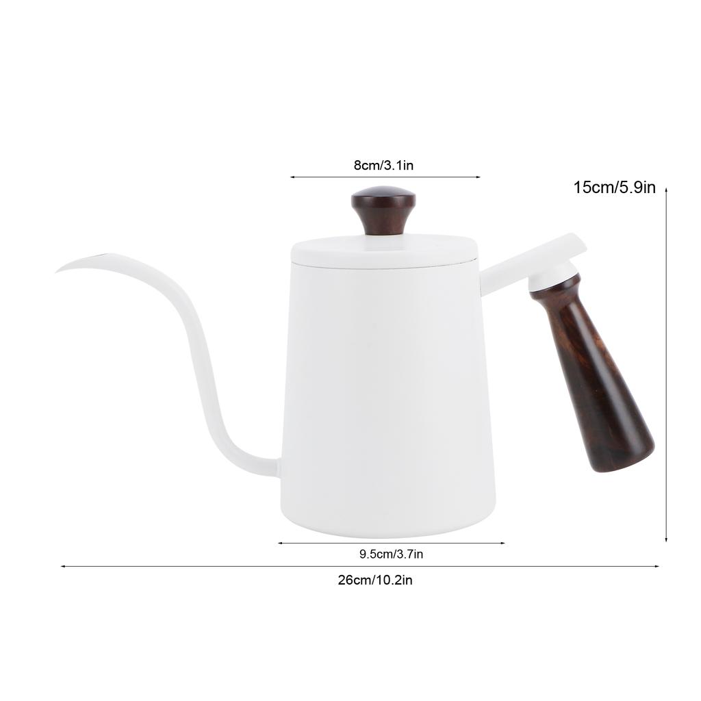 700ml Hand Drip Coffee Pot 304 Stainless Steel Long Spout Coffee Making Kettle with Wooden Handle
