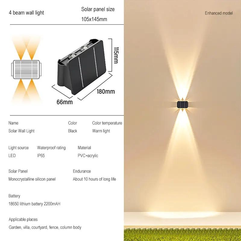 

Solar Lights Outdoor Wall Lights Villa Courtyard Waterproof Garden Hotel Decorative Wall Washer Lights Corridor Hallway Lighting Warm White