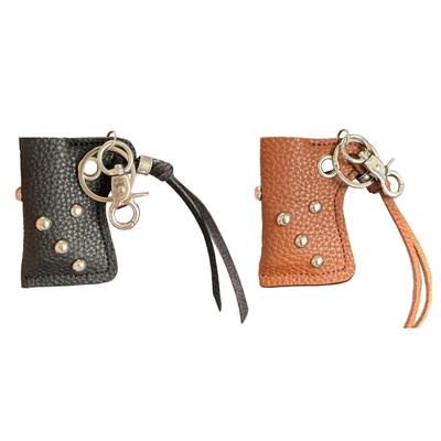 Leather Protector Keychain Lighter Sleeve With Metal Keychain Hanging Decoration Waist Cord Key Holder for Outdoor