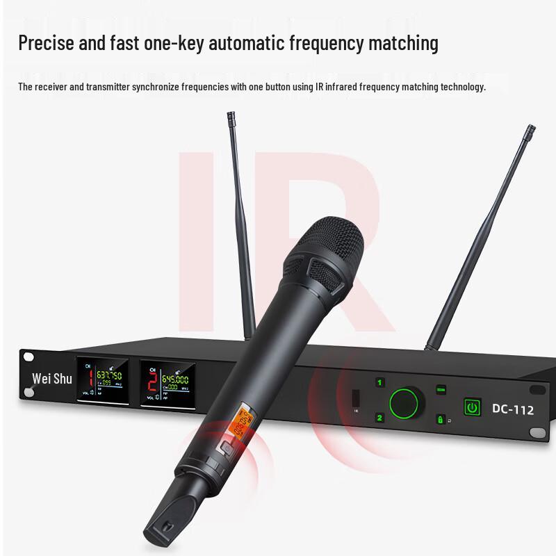 Weishu DC-112 Professional Dual Wireless Microphone System (CN version)