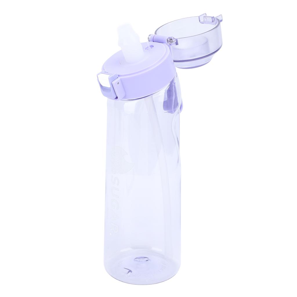 650ml Air Scent Water Bottle Straw Scent Water Cup with 2 Rings for Hiking Picnic Outdoor Travel