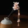Chinese Hair Stick Flower Tassel Hairpin Sandalwood Ancient Girls Hair Bun Forks Chopsticks Vintage Hanfu Headpiece Hair Jewelry