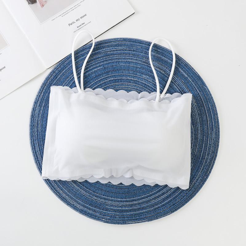 

Flarixa, бюстгальтер без косточек с тонкими ремешками для девочек, сексуальное женское белье, топ без бретелек, нижнее белье, женский бюстгальтер, бюстгальтеры из ледяного шелка One size белый