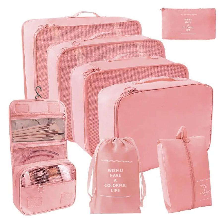 4/7/8 Piece Set Travel Bag Organizer Clothes Luggage Travel Organizer Blanket Shoes Makeup Organizers Bag Suitcase Pouch Packing Cubes