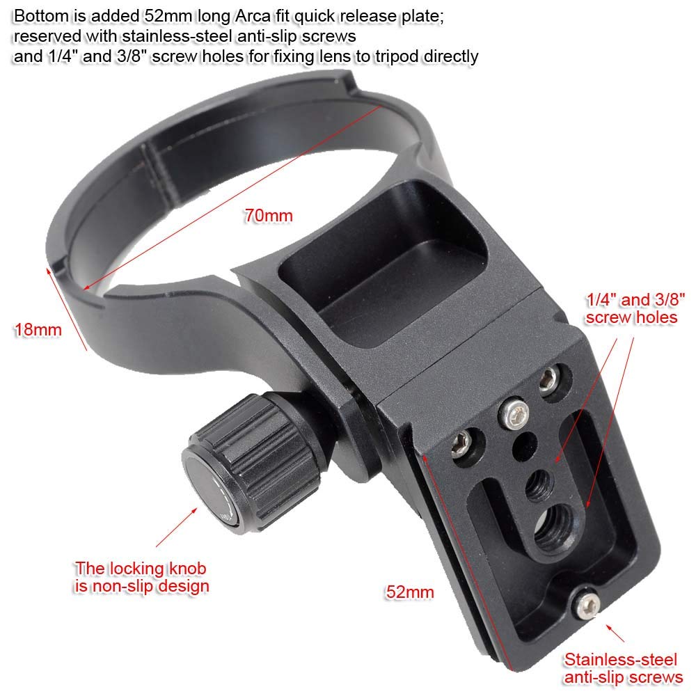 iShoot Camera Tripod Mount Tripod Mount Lens Support Lens Bracket Tripod Compatible with Nikon Z VR DX Tripod Ball Head Clamp Ring, Ring, Collar,