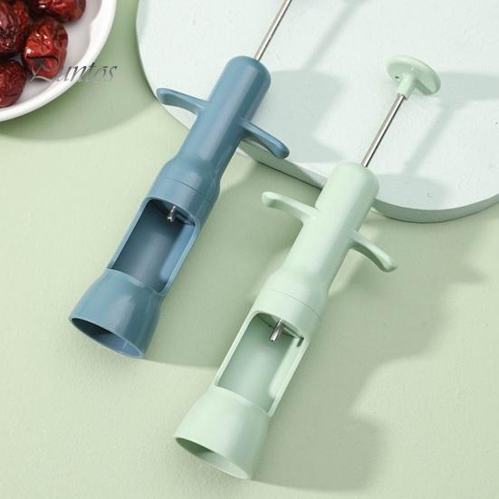 Red Dates Slicer Anti-slip Plastic Shell Press Type Stainless Steel Red Date Corer Manual Tool Cherry Pitter Fruit Core Seeds Remover Kitchen Gadgets