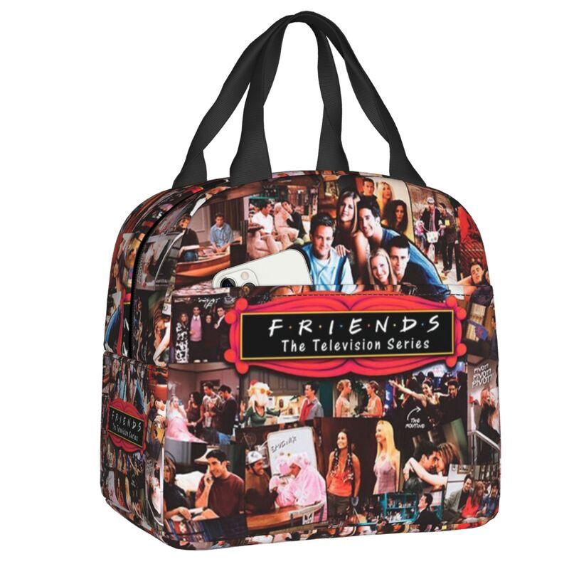 Custom TV Show Friends Symbol Lunch Bag Men Women Cooler Thermal Insulated Lunch Boxes for Student School 22x20x13cm