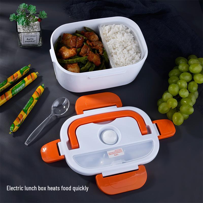Portable Rechargeable Electric Lunch Box for Car and Home - Self-Heating, Insulated Food Warmer