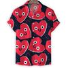 Cartoon 3d Print Love Heart Hawaiian Shirt Men Women Summer Short Sleeve Tees Lapel Button Shirts Tops Street Oversized Blouse