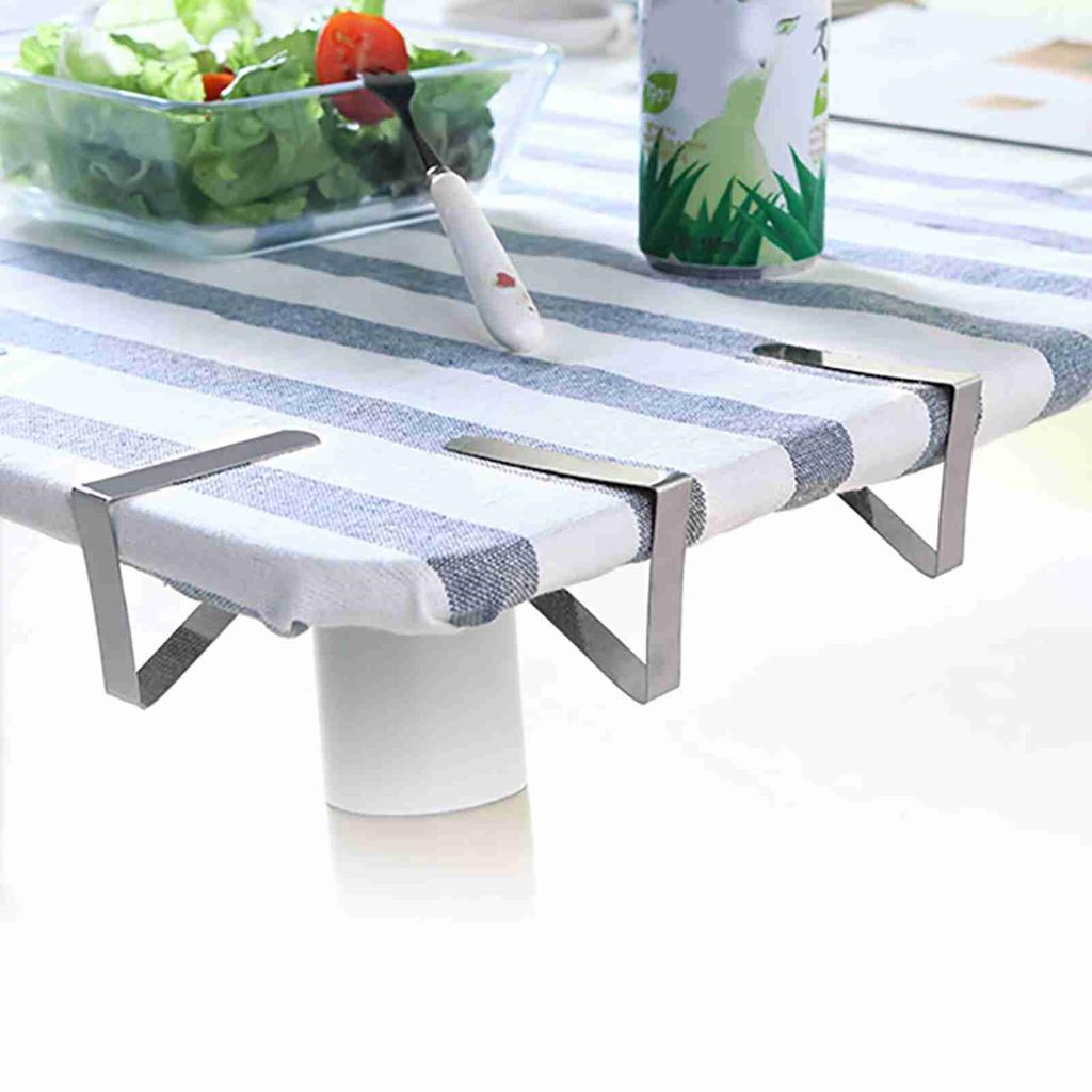 4pcs Large Table Cloth Cover Clips Stainless Steel Anti Slip Tablecloth Holder Clamps 10.5*7cm for Home Picnic Outdoor