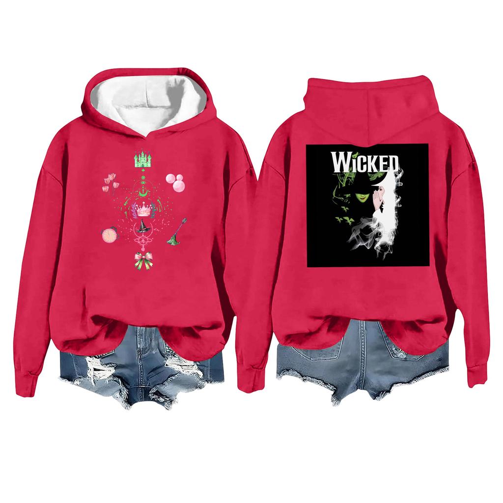 Women's Fashion Casual Long Sleeve Loose Printed Pullover Sports Long Sleeve Hooded Sweatshirt