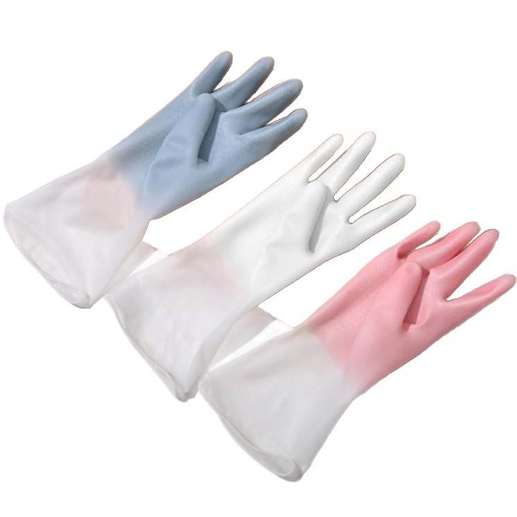 Women's Durable Latex Dishwashing Gloves - Waterproof Household Cleaning