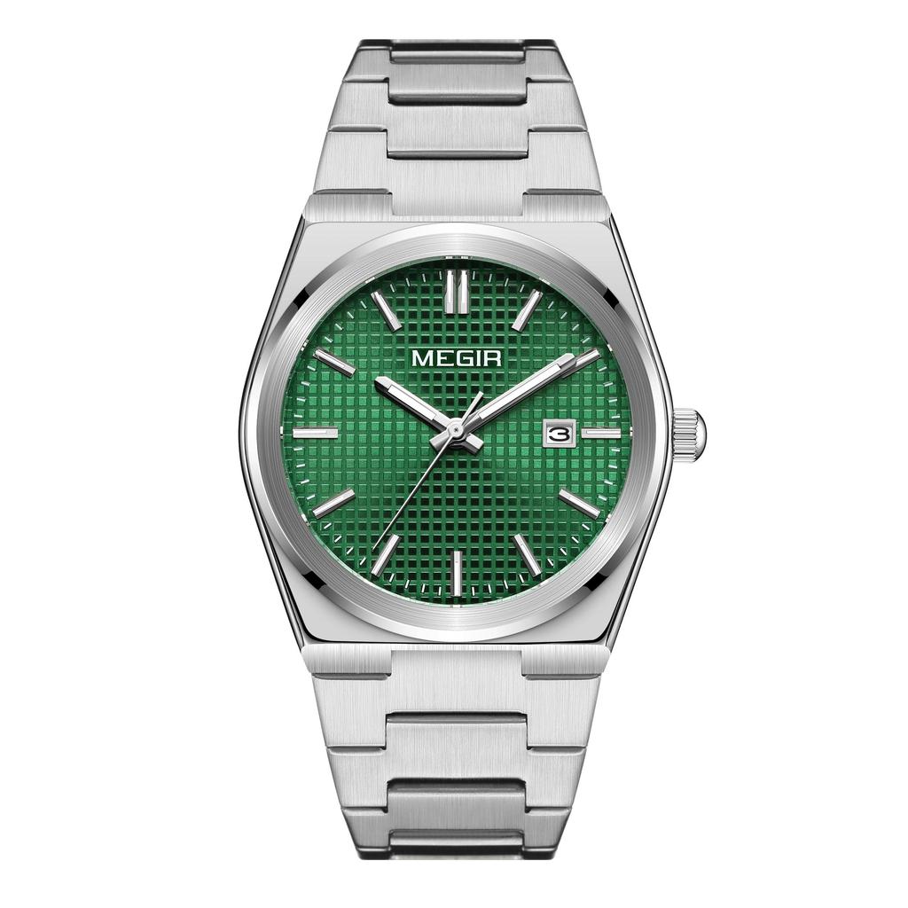 Megir Luxus Business Uhren für Herren Edelstahlarmband Wasserdicht Leuchtend Kalender Herren Quarz Armbanduhr Uhr Reloj Hombre 1086