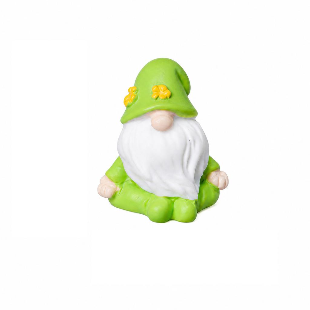 Miniature Gnome Figurine for Garden Terrarium Decoration - Green