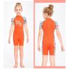 Children's Swimsuit Girl Middle Small Children One-piece Short-sleeved Box-suit Baby Sunscreen Quick-drying Hot