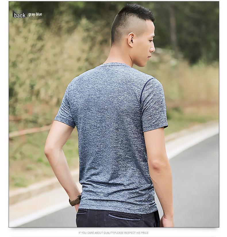 Męska Koszulka Sportowa z Krótkim Rękawem Plus Size Szybkoschnąca Jedwab Lodowy