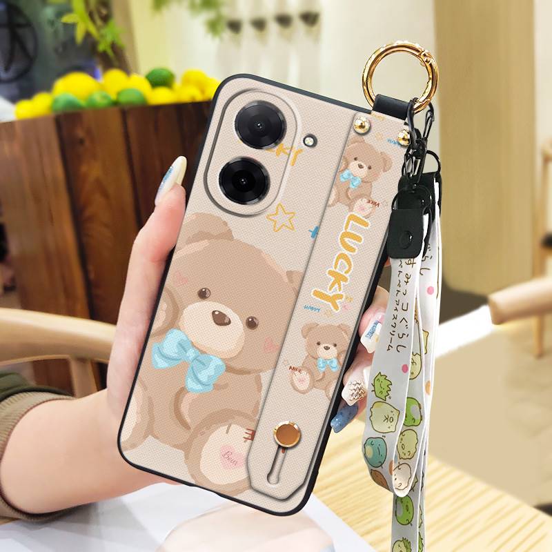 Wrist Strap Fashion Design Phone Case For Redmi A5 4G/Xiaomi Poco C71 4G Durable Soft Case Lanyard Protective Silicone