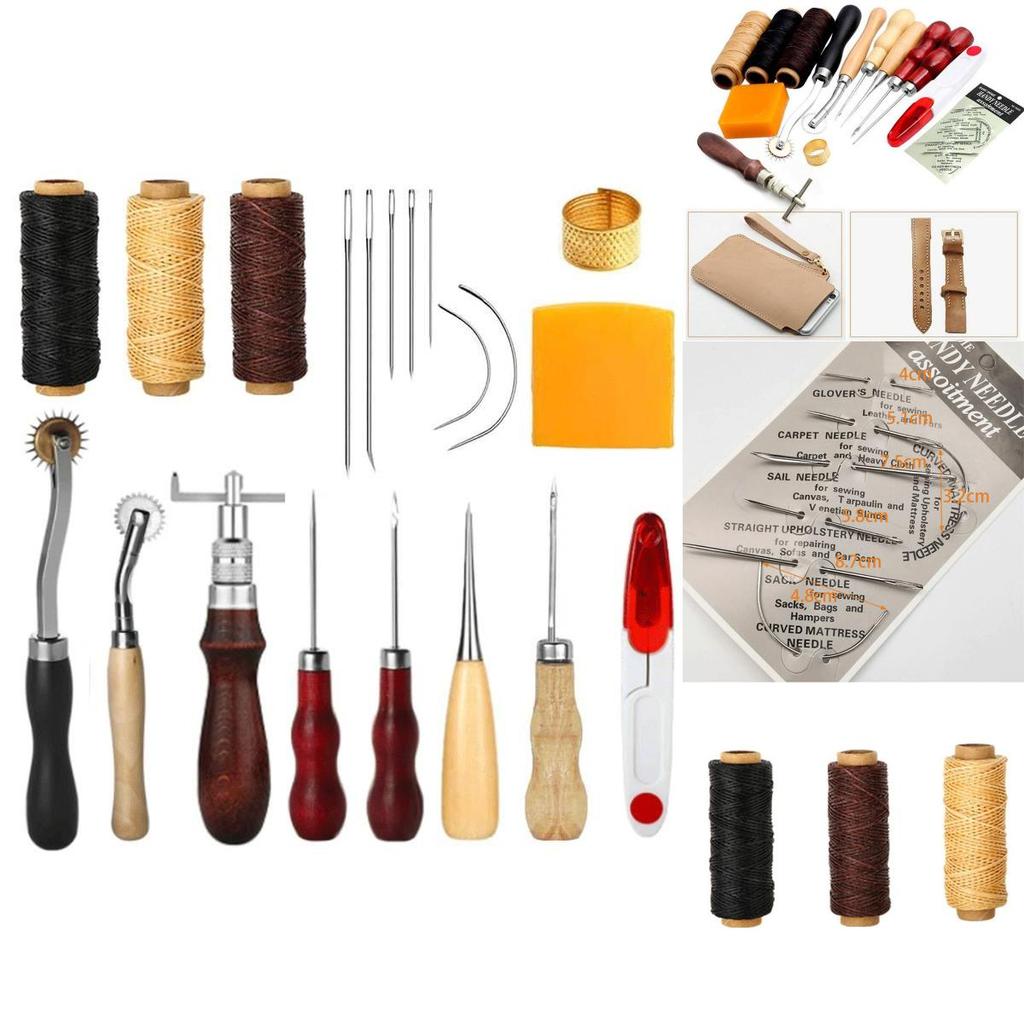 Leather Crafting Package Hand Stitching Tools Bag Leather Supplies