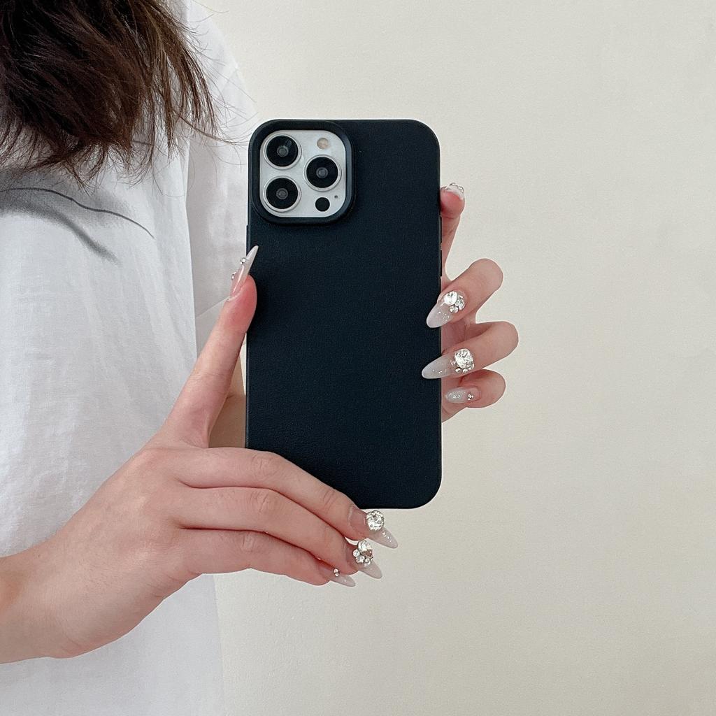 Koreanischer INS Schlichter Weicher Fall mit Kunstledertextur Kompatibel mit iPhone 16 Pro Max Handyhülle Apple 17 Neues Modell 14/15